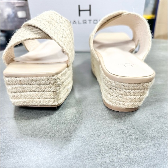 Halston Network Natural Braided Slip On Wedge Espadrille Sandal - Picture 2 of 7